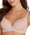 Simone Perele Caresse 3d Plunge T-shirt Bra In Peau Rose