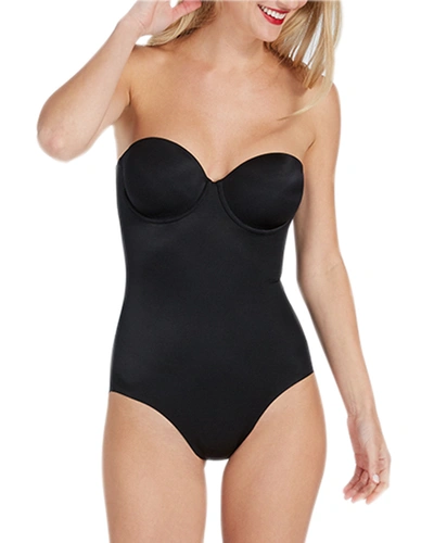 Spanx Suit Your Fancy Strapless Cupped Bodysuit In Very Black