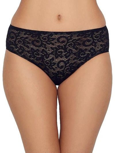 Tc Fine Intimates All Over Lace Modern Hi-cut Brief In Black