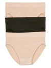 Wacoal B-smooth Hi-cut Brief 3-pack In Black,nude