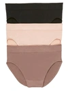 Wacoal B-smooth Hi-cut Brief 3-pack In Black,nude,cafe