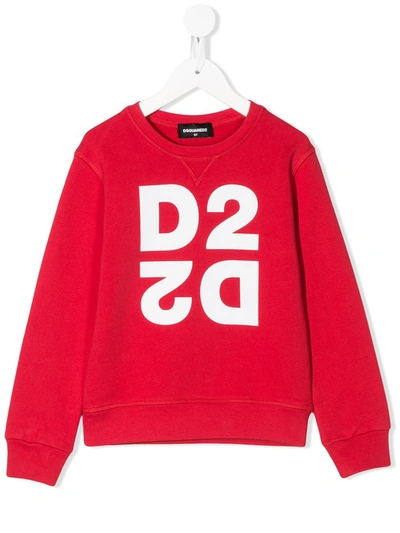 Dsquared2 Kids' Printed Logo Sweatshirt In Red
