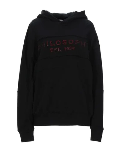 Philosophy Di Lorenzo Serafini Strass Designer Logo Sweatshirt In Black