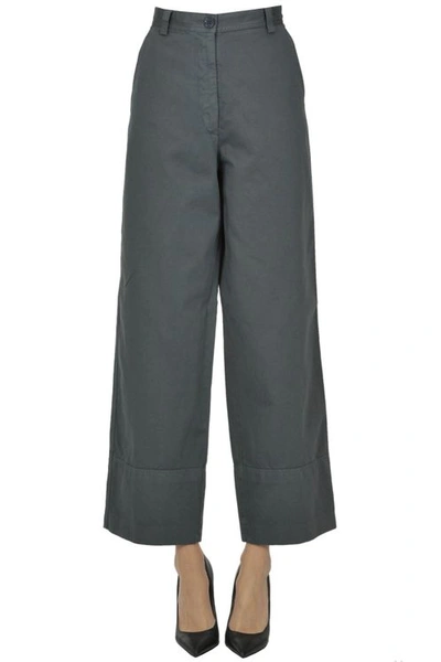 Dries Van Noten Chino Cotton Trousers In Grey