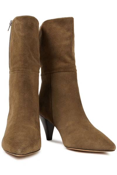 Iro Lilia Suede Ankle Boots In Taupe