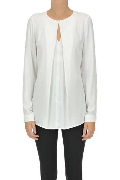 Dondup Texured Crepé Blouse In Ivory