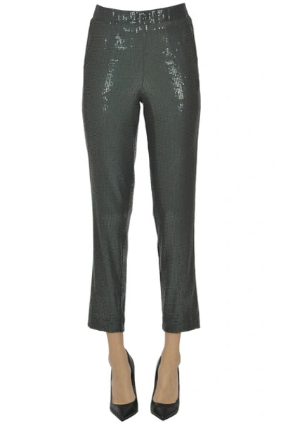Kiltie Sequined Trousers In Grey