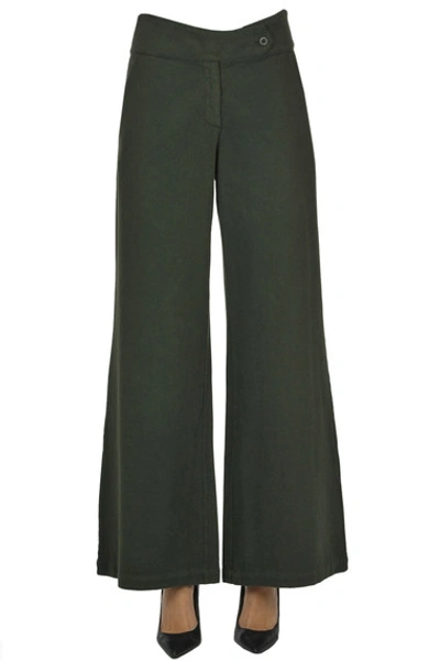Labo.art Wide Leg Trousers In Dark Green