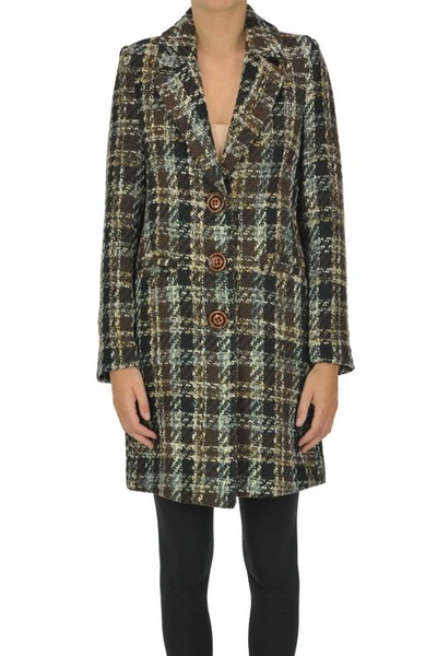 Kaos Tweed Coat In Brown