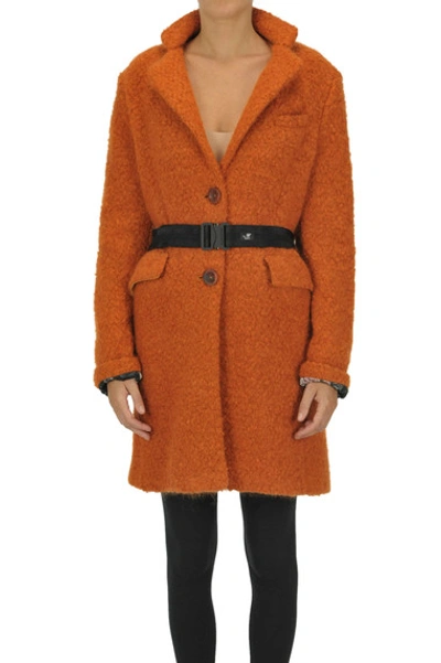 Mason's Mohair-blend Coat In Orange