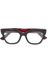 Gucci Cat-eye Embellished Acetate Optical Glasses In Black