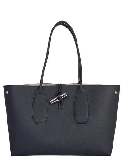 Longchamp Roseau Tote Bag In Black