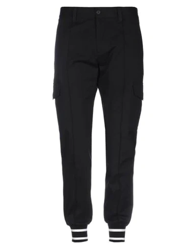 Dolce & Gabbana Stretch Cotton Cargo Pants In Black