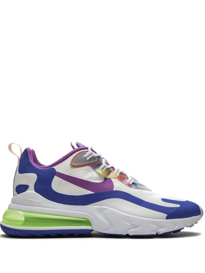 Nike Men's Air Max 270 React Easter Trainer In White/purple Nebula In White,washed Coral,hyper Blue,purple Nebula