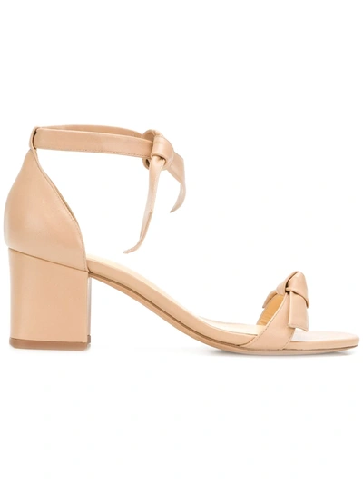 Alexandre Birman Clarita Bow-embellished Metallic Leather Sandals In Gold