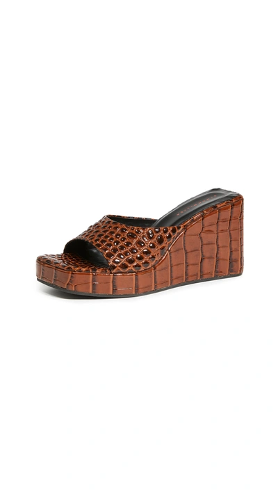 Simon Miller Women's Level Wedge Sandals In Cocoa Croc