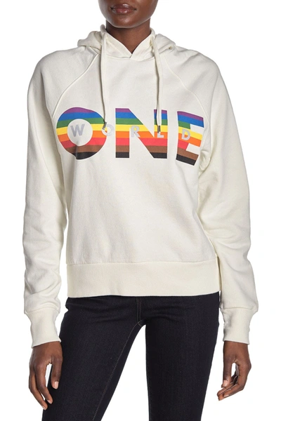 Rebecca Minkoff Pride Graphic Pullover Hoodie In Ecru Multi