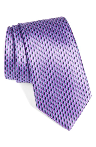 Ermenegildo Zegna Tonal 3d Diamond Silk Tie, Purple