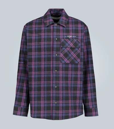 Off-white Flannel Button-down Shirt In Purple