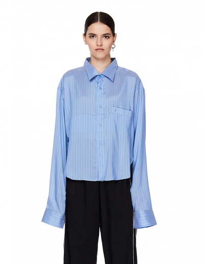 Vetements Blue Silk Shirt