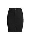 Jen7 By 7 For All Mankind Jen7 Raw-hem Colored Denim Pencil Skirt In Black