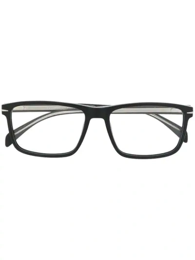 David Beckham Eyewear Db 1020 Rectangle Frame Glasses In Black