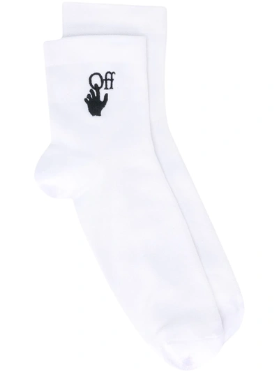 Off-white White Hand Logo Short Socks