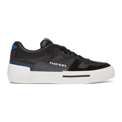 Diesel S-dese Mg Leather Low-top Trainers In H7812 Navy