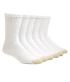 Gold Toe Men's Cotton Cushion Big & Tall Crew Socks 6-pack In White