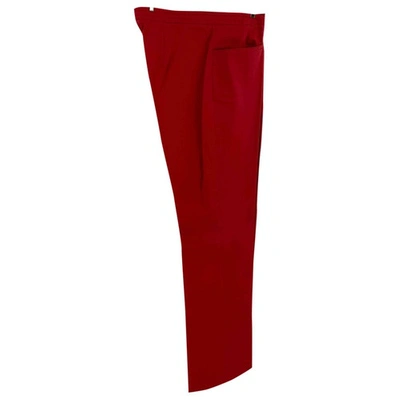 Pre-owned Burberry Straight Trousers In Red