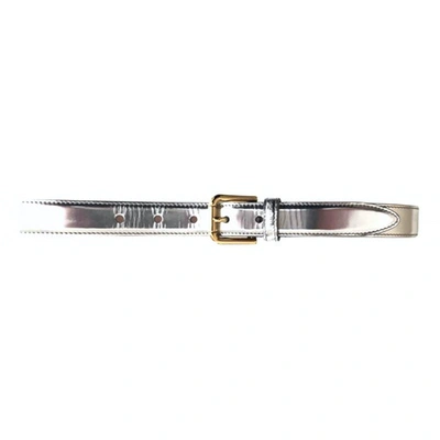 Pre-owned Dolce & Gabbana Leather Belt In Silver