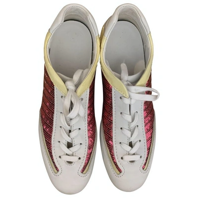 Pre-owned Hogan White Glitter Trainers