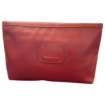Pre-owned Lancel Leather Clutch Bag In Red