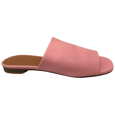 Pre-owned Robert Clergerie Leather Mules In Pink