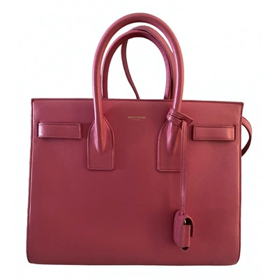 Pre-owned Saint Laurent Sac De Jour Leather Handbag In Pink