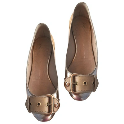 Pre-owned Giuseppe Zanotti Leather Ballet Flats In Gold