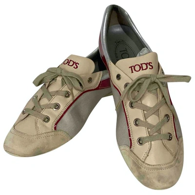 Pre-owned Tod's Beige Suede Trainers