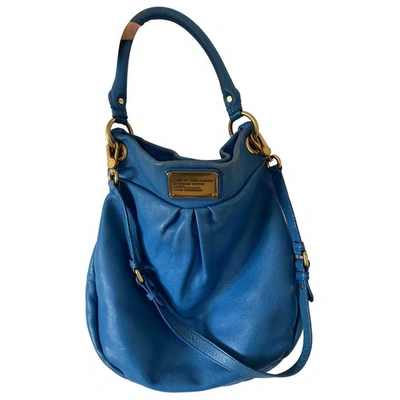 Pre-owned Marc By Marc Jacobs Too Hot To Handle Blue Leather Handbag
