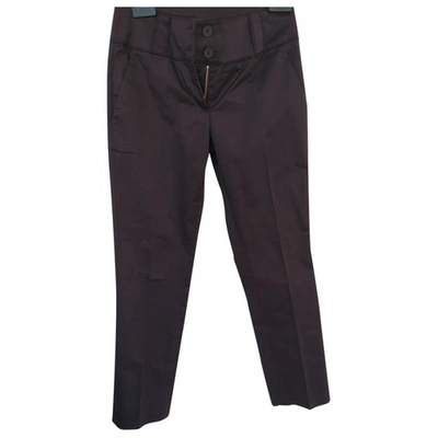 Pre-owned Dondup Straight Trousers In Burgundy