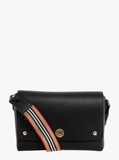 Burberry Grainy Leather Note Crossbody Bag In Black