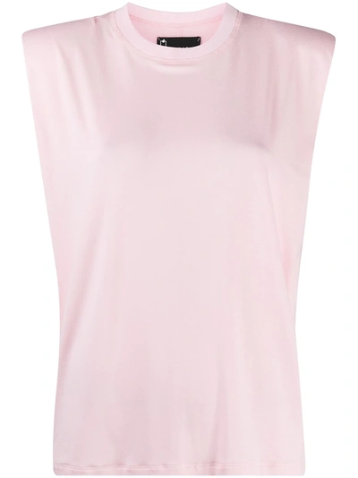 Styland Padded Shoulder Organic Cotton Tank Top In Pink