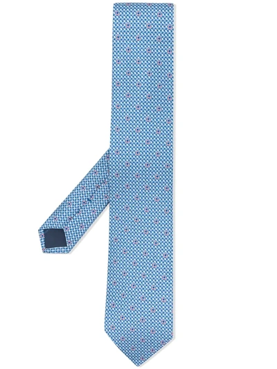 Ferragamo Gancini Print Tie In Blue