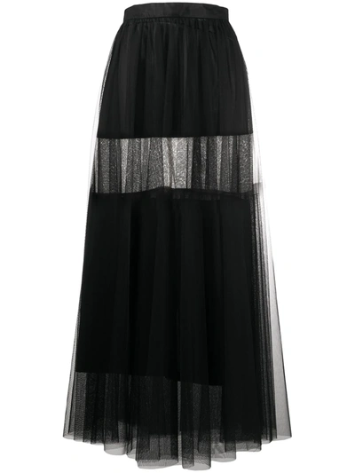 Atu Body Couture Tulle Layered Maxi Skirt In Black