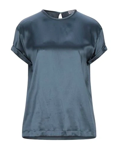 Brunello Cucinelli Blouses In Blue