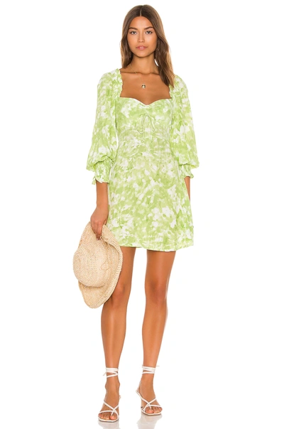 Faithfull The Brand Arianne Mini Dress In Lime Roos Tie Dye