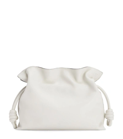 Loewe Calfskin Flamenco Clutch Bag In White