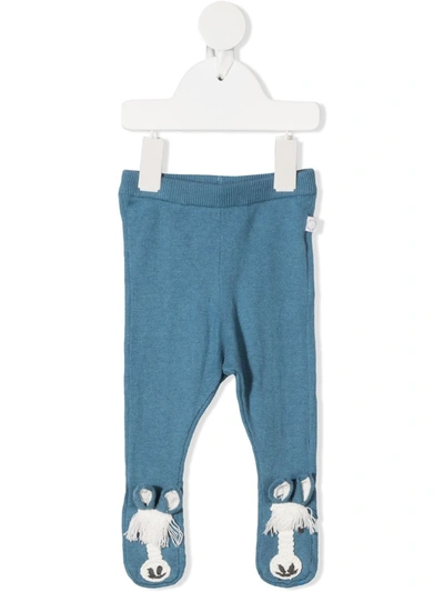 Stella Mccartney Babies' Knitted Horse Trousers In Blue