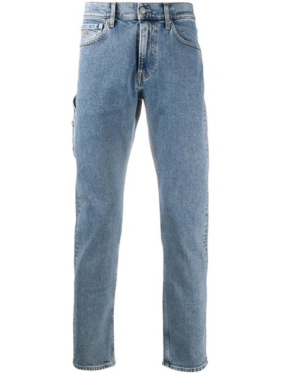 Calvin Klein Jeans Est.1978 Cargo Pocket Straight-leg Jeans In Blue