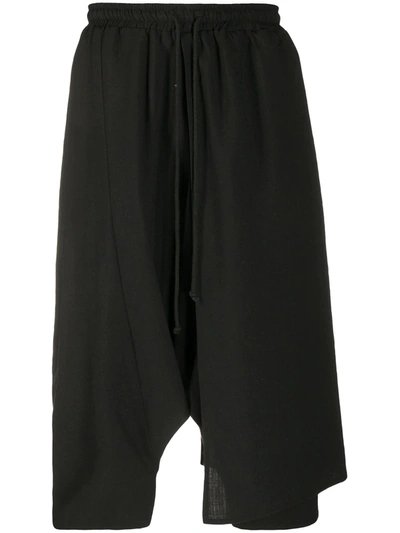 Alchemy Drop-crotch Linen Shorts In Black