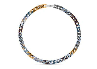 Louis Vuitton Chain Link Patches Necklace Blue Multicolor in Metal